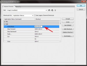 Photoshop Keyboard Remapping Undo